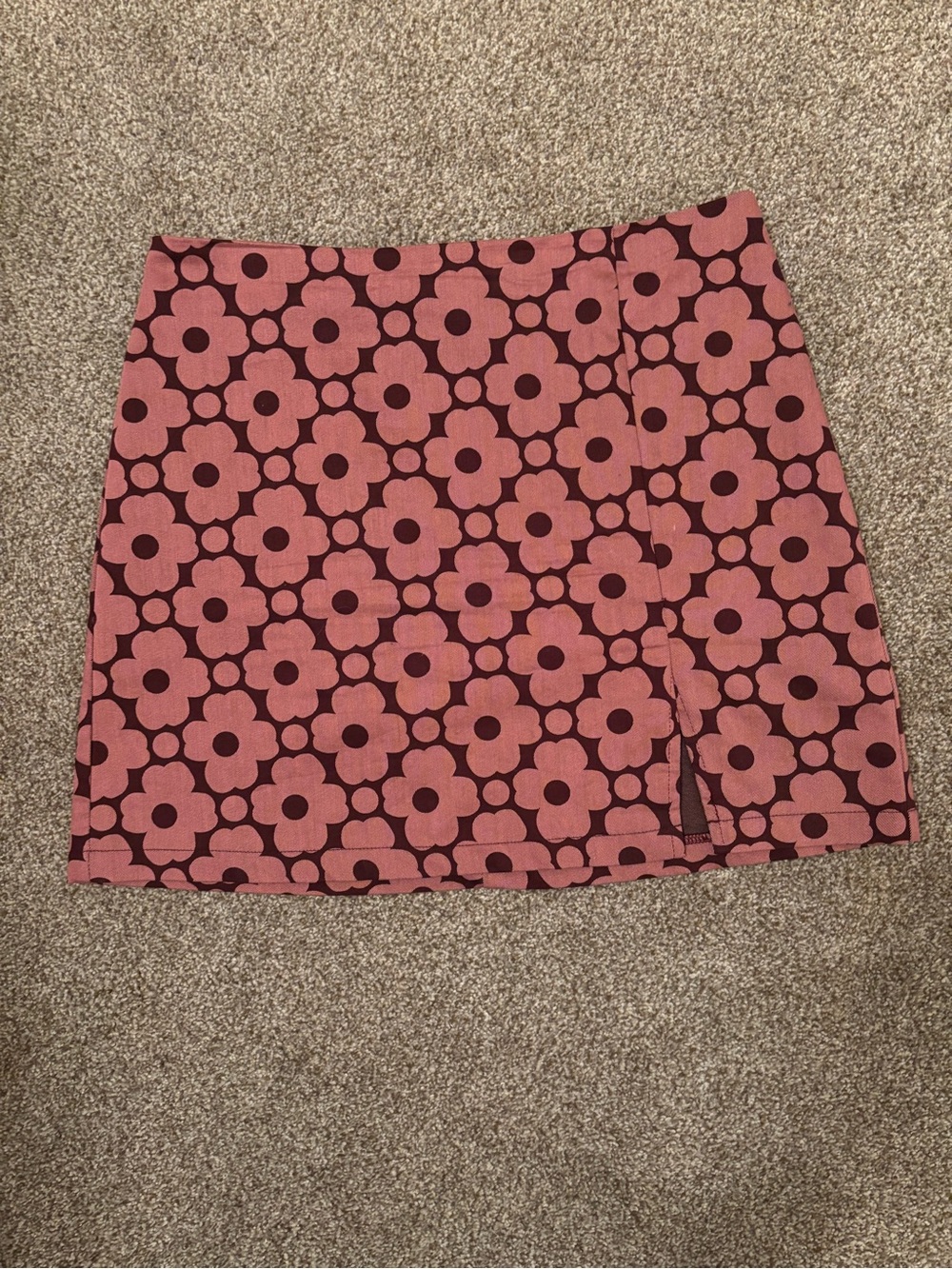Urban Outfitters Pink Floral-Pattern Mini Skirt